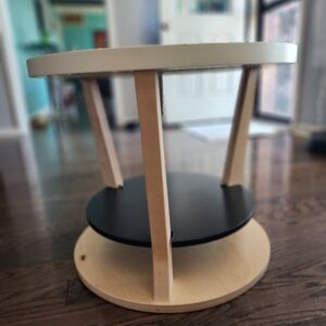 Kids Round Two-Tier Play Table in Black and Natural